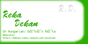 reka dekan business card